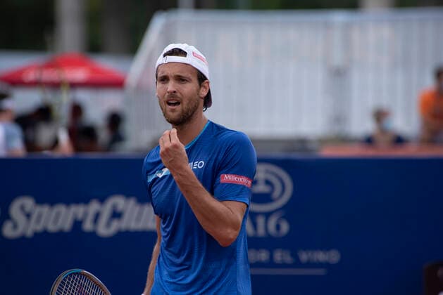 February 23, 2021, Cordoba Capital, Cordoba, Argentina: The player tennis Joao Sousa (POR).Roberto Carballes Baena (96) ESP made his move to the second round at the ATP, Tennis Herren 250 in CoÂ³rdoba by defeating the Portuguese Joao Sousa (98) POR, 6-3, 6-1. Cordoba Capital Argentina - ZUMAb196 20210223_zip_b196_063 Copyright: xDanielxBustosx
