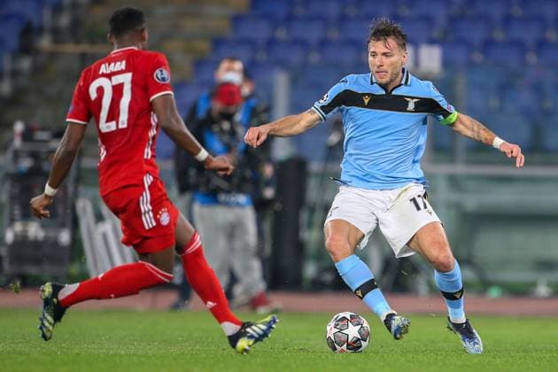 UEFA Champions League ( SS Lazio VS Bayern Muenchen - 2021 02 23 ) ROME, ITALY, FEB 23: Ciro Immobile of SS Lszio in action during the UEFA Champions League Round of 16 match between Lazio Roma and Bayern München at Olimpico Stadium on February 23, 2021 in Rome, Italy. Bayern München won the match 4-1 . Rome Olympic Stadium Italy 6197_232674 Copyright: xGiampieroxSposito PentaxPressx