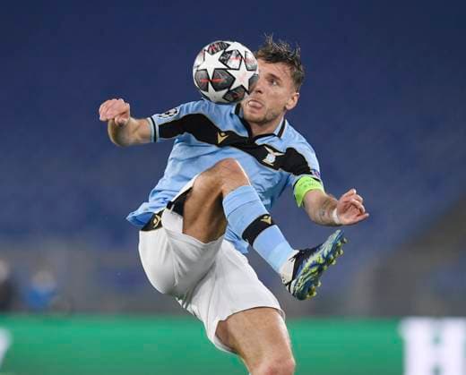 FOOTBALL CHAMPIONS LEAGUE SEASON 2020 2021 Round of 16 first leg 23 02 2021 Lazio Roma FC Bayern Muenchen Ciro Immobile Lazio Roma on the ball