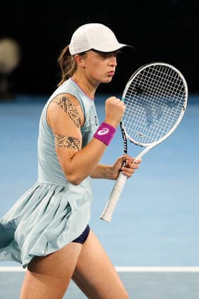 ADELAIDE, AUSTRALIA - FEBRUARY 24: Iga Swiatek of Poland plays a shot against Maddison Inglis of Australia during their singles match on day three of the Adelaide International tennis tournament at Memorial Drive on February 24, 2021 in Adelaide, Australia. (Photo by Peter Mundy Speed Media Icon Sportswire) TENNIS: FEB 24 - Adelaide International Icon210224282