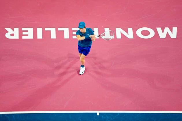 Jannik Sinner (Ita) TENNIS : Open Sud de France 2021 - Montpellier - 24 02 2021 JBAutissier Panoramic 