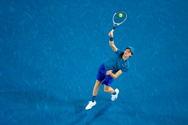 Jannik Sinner (Ita) TENNIS : Open Sud de France 2021 - Montpellier - 24 02 2021 JBAutissier Panoramic 