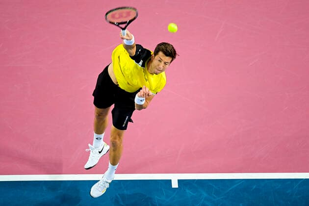 Aljaz Bedene (Slo) TENNIS : Open Sud de France 2021 - Montpellier - 24 02 2021 JBAutissier Panoramic 
