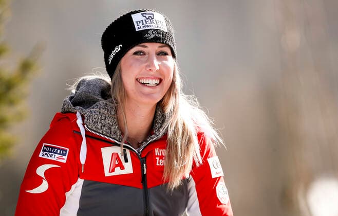 ALPINE SKIING - FIS WC Val di Fassa VAL DI FASSA,ITALY,24.FEB.21 - ALPINE SKIING - FIS World Cup, downhill, training, ladies. Image shows Cornelia Huetter (AUT). GEPAxpictures xPatrickxSteiner