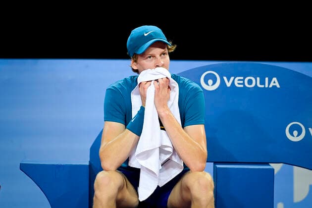 Jannik Sinner (Ita) TENNIS : Open Sud de France 2021 - Montpellier - 24 02 2021 JBAutissier Panoramic 