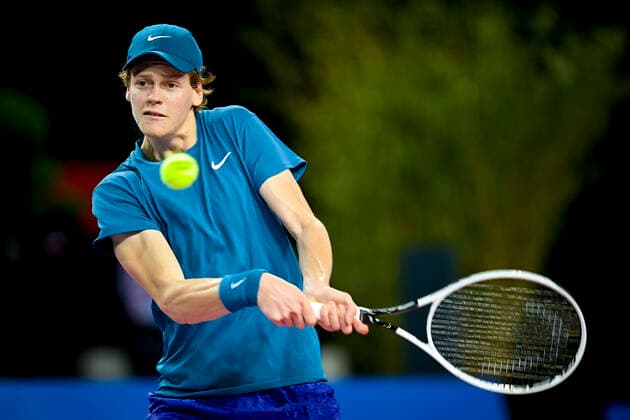 Jannik Sinner (Ita) TENNIS : Open Sud de France 2021 - Montpellier - 24 02 2021 JBAutissier Panoramic 