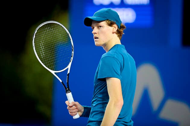 Jannik Sinner (Ita) TENNIS : Open Sud de France 2021 - Montpellier - 24 02 2021 JBAutissier Panoramic 