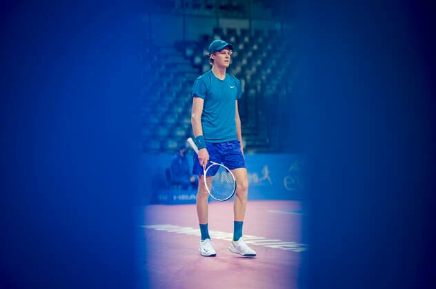 Jannik Sinner (Ita) TENNIS : Open Sud de France 2021 - Montpellier - 24 02 2021 JBAutissier Panoramic 