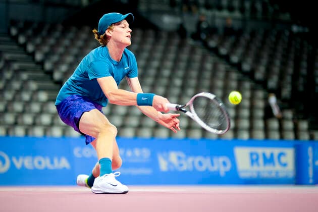 Jannik Sinner (Ita) TENNIS : Open Sud de France 2021 - Montpellier - 24 02 2021 JBAutissier Panoramic 