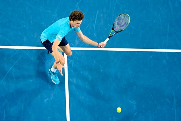 Ugo Humbert (Fra) TENNIS : Open Sud de France 2021 - Montpellier - 24 02 2021 JBAutissier Panoramic 