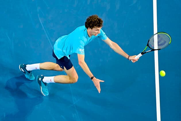 Ugo Humbert (Fra) TENNIS : Open Sud de France 2021 - Montpellier - 24 02 2021 JBAutissier Panoramic 