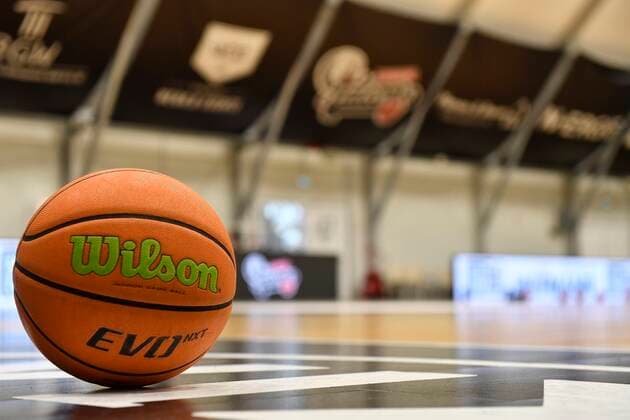 24 02 2021 basketball season 2020 2021 2 Bundesliga Pro A 10 matchday Nürnberg Falcons Basketball Club NBC Uni Baskets Paderborn feature impression symbol picture symbol photo game ball ball Wilson