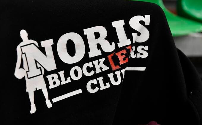 24 02 2021 Basketball Season 2020 2021 2 Bundesliga Pro A 10 Spieltag Nürnberg Falcons Basketball Club NBC Uni Baskets Paderborn Fans Fanblock Noris Blockers Clubfan