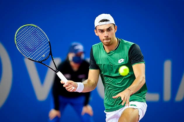 Benjamin Bonzi (Fra) TENNIS : Open Sud de France 2021 - Montpellier - 24 02 2021 JBAutissier Panoramic 