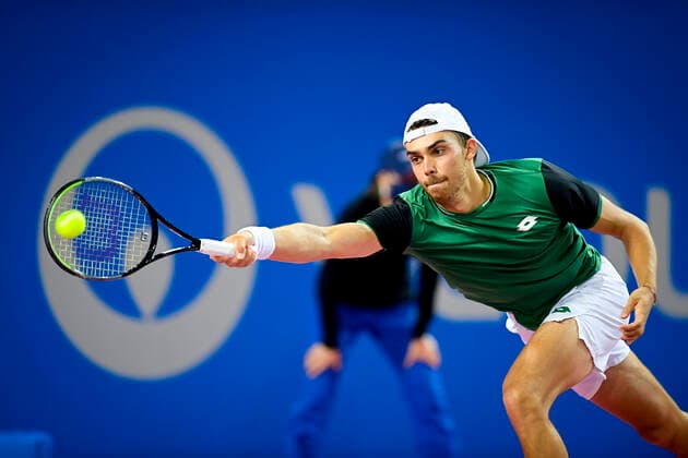 Benjamin Bonzi (Fra) TENNIS : Open Sud de France 2021 - Montpellier - 24 02 2021 JBAutissier Panoramic 