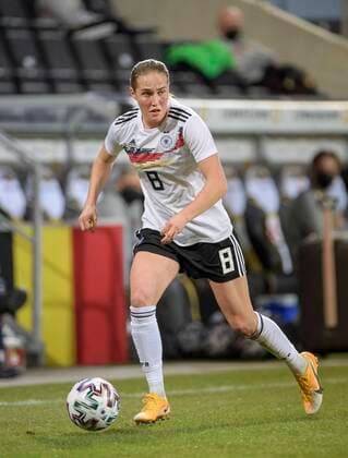 Sydney Lohmann GER Action, Football Laenderspiel Women, Minitunier Three Nations One Goal, Germany GER Belgium BEL 2 0, on 21 02 2021 in Aachen Germany Â