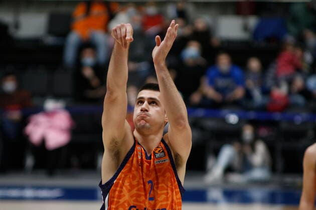 Russian Federation. Saint-Petersburg. Sibur Arena. Basketball. Regular Season, Euroleague 2020-2021, BC Zenit Saint Petersburg - BC Valencia. Player of the Valencia basketball club Vanya Marinkovich (2). MaksimxKonstantinov