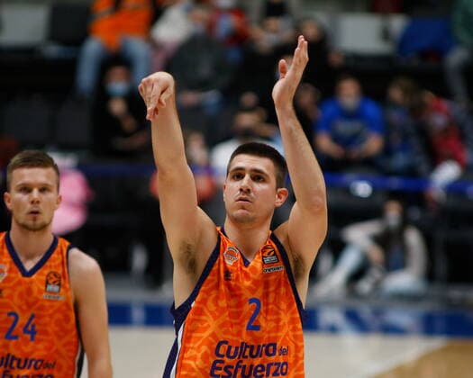 Russian Federation. Saint-Petersburg. Sibur Arena. Basketball. Regular Season, Euroleague 2020-2021, BC Zenit Saint Petersburg - BC Valencia. Player of the Valencia basketball club Vanya Marinkovich (2). MaksimxKonstantinov
