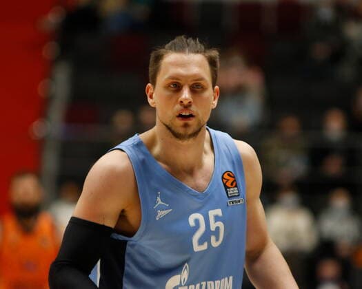 Russian Federation. Saint-Petersburg. Sibur Arena. Basketball. Regular Season, Euroleague 2020-2021, BC Zenit Saint Petersburg - BC Valencia. Player of the Zenit basketball club Mateusz Ponitka (25). MaksimxKonstantinov
