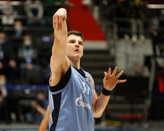 Russian Federation. Saint-Petersburg. Sibur Arena. Basketball. Regular Season, Euroleague 2020-2021, BC Zenit Saint Petersburg - BC Valencia. Player of the Zenit basketball club Arturas Gudaitis (77). MaksimxKonstantinov