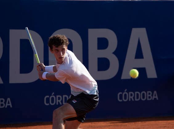 February 25, 2021, Cordoba Capital, Cordoba, Argentina: Tennis player Juan Manuel Cerundolo (335) ARG..Juan Manuel Cerundolo (335) ARG wins 6-7, 7-5, 6-2 over Miomir Kecmanovic (41) SRB Cordoba Capital Argentina - ZUMAb196 20210225_zip_b196_030 Copyright: xDanielxBustosx