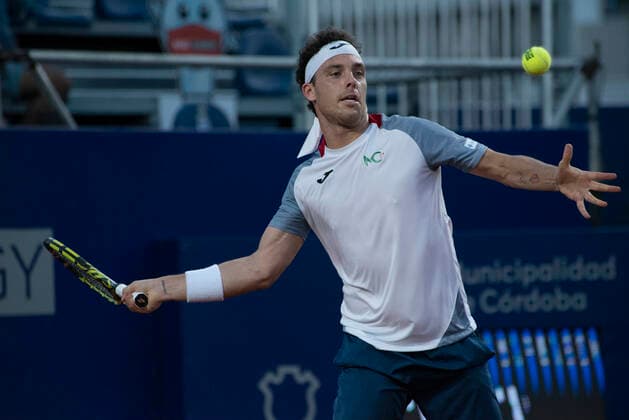 February 25, 2021, Cordoba Capital, Cordoba, Argentina: The Italian tennis player Marco Cecchinato (87) ITA. Diego Schwartzman (9) ARG defeated Marco Cecchinato (87) ITA, 6-2, 6-2, in their match for the second round of the ATP, Tennis Herren 250 from CoÂ³rdoba. Cordoba Capital Argentina - ZUMAb196 20210225_zip_b196_063 Copyright: xDanielxBustosx