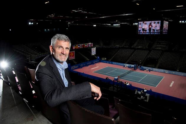 Tennis, ATP Tournament in Montpellier, Shooting and Interview with Gilles Moretton