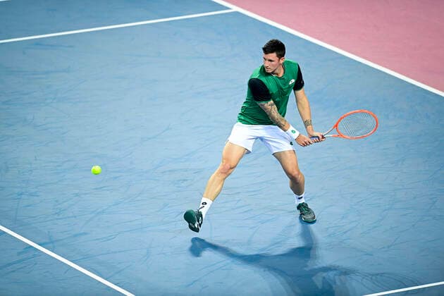 Dennis Novak (Aut) TENNIS : Open Sud de France 2021 - Montpellier - 26 02 2021 JBAutissier Panoramic 