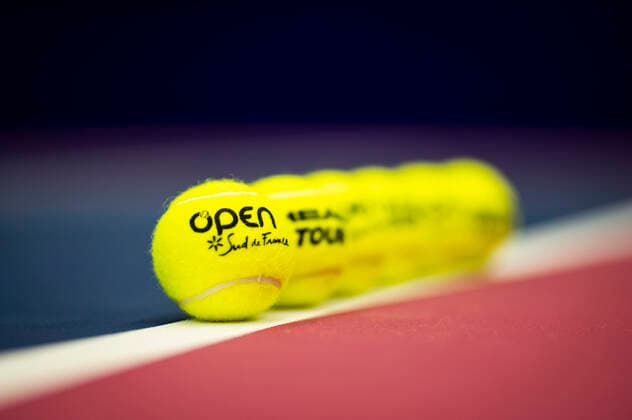 Balles Head Tour du Tournoi de l Open Sud de France TENNIS : Open Sud de France 2021 - Montpellier - 26 02 2021 JBAutissier Panoramic 