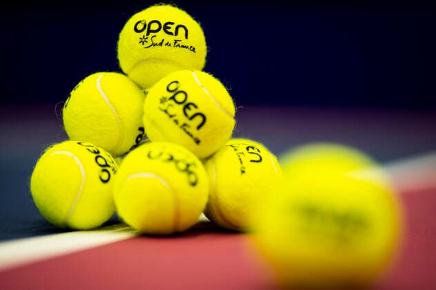 Balles Head Tour du Tournoi de l Open Sud de France TENNIS : Open Sud de France 2021 - Montpellier - 26 02 2021 JBAutissier Panoramic 