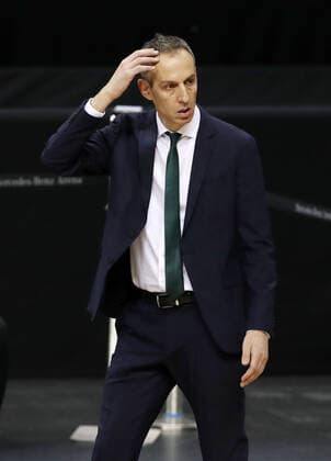 Coach Oded Kattash disappointed disappointment Sports Basketball EuroLeague Mens Season 2020 2021 26 01 2021 ALBA Berlin vs Panathinaikos Athens