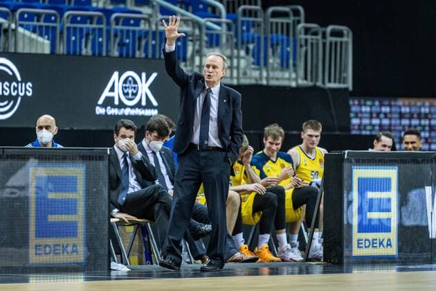 Basketball Berlin 26 02 2021 Season 2020 2021 Euroleague Regular Season Alba Berlin Panathinaikos Athens Aito Garcia Reneses Alba Berlin, coach.