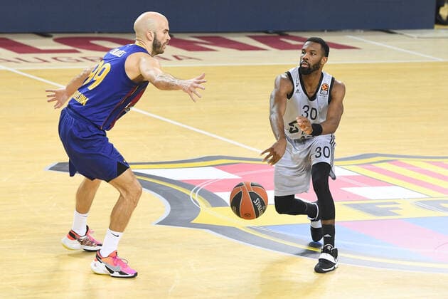 CALATHES, NICK (barcelone) vs COLE, NORRIS (asvel) BASKET BALL : FC Barcelone vs Lyon Villeurbanne - Euroligue - 26 02 2021 PacoLargo Panoramic 