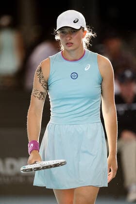 ADELAIDE, AUSTRALIA - FEBRUARY 27: Iga Swiatek of Poland reacts on a point against Belinda Bencic of Switzerland during their singles final match on day six of the Adelaide International tennis tournament at Memorial Drive on February 27, 2021 in Adelaide, Australia. (Photo by Peter Mundy Speed Media Icon Sportswire) TENNIS: FEB 27 - Adelaide International Icon210227107