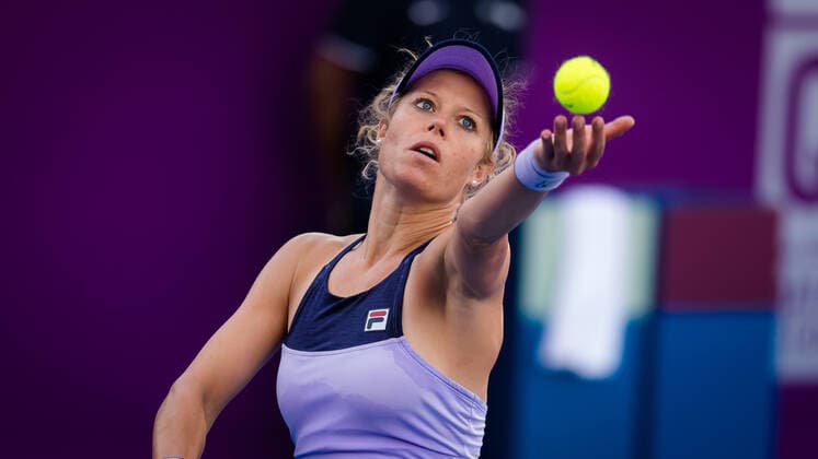 February 27, 2021, DOHA, QATAR: Laura Siegemund of Germany in action during the first qualifications round of the 2021 Qatar Total Open WTA, Tennis Damen 500 tournament against Andreja Klepac of Slovenia DOHA QATAR - ZUMAa181 20210227_zaa_a181_143 Copyright: xRobxPrangex
