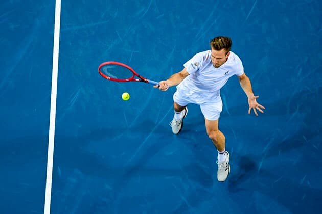 Peter Gojowczyk (Ger) TENNIS : Open Sud de France 2021 - Montpellier - 27 02 2021 JBAutissier Panoramic 