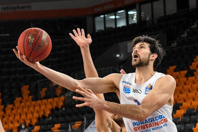 GER, BBL, ratiopharm ulm vs Syntainics MBC 27 02 2021, ratiopharm arena, Neu Ulm, GER, BBL, ratiopharm ulm vs Syntainics MBC, pictured Aleksandar Marelja Syntainics, 17 nordphotoxGmbHx xHafner nph00200