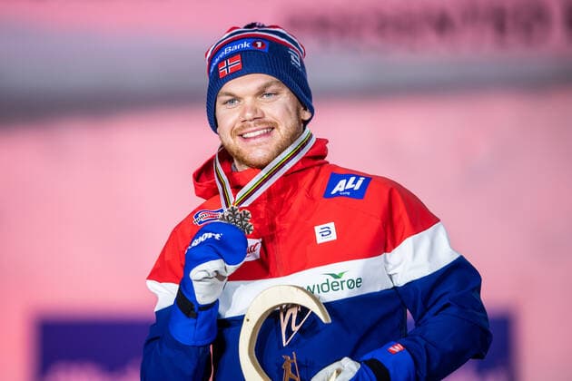210227 Bronze medalist Havard Solas Taugbol of Norway at the Medal ceremony for the men?s cross country skiing sprint of the FIS Nordic Ski World Championships on February 27, 2021 in Oberstdorf Photo Johanna Lundberg BILDBYRAN kod JL JL0084 skidor cross country skiing langrenn fis nordic world ski championships vm ski vm skid vm medaljceremoni medal ceremony 3 bbeng,  Copyright: JOHANNAxLUNDBERG BB210227JL146