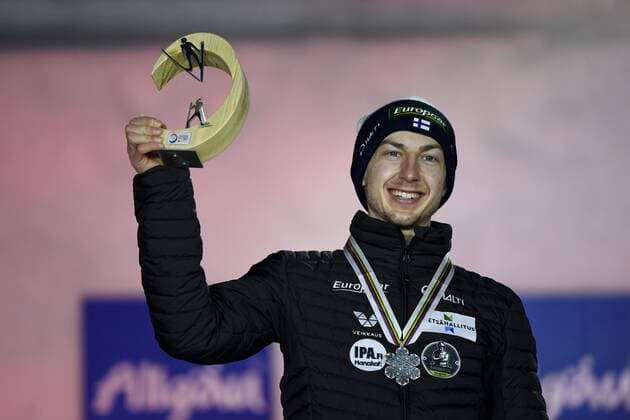 Finnish nordic combined athlete Ilkka Herola received his silver medal of the men s 10km individual Gundersen Nordic Combined event at the FIS Nordic Ski World Championships in Oberstdorf, Germany, on February 27, 2021. Oberstdorf Germany LKFTJK20210227204229JUDT  Copyright: xEmmixKorhonenx