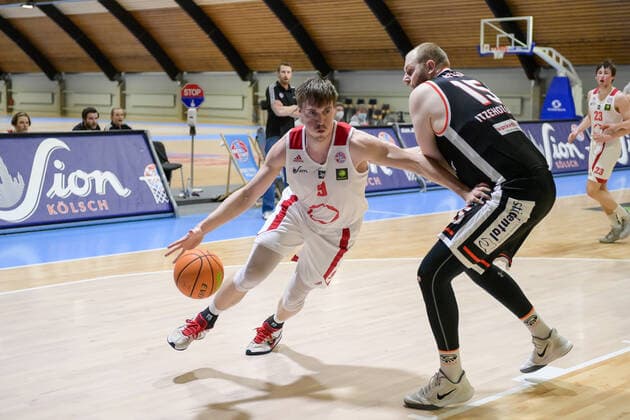 Barmer 2 Basketball Bundesliga ProB, Rheinstars Koeln vs Itzehoe Eagles, 27 02 2021 Florian Wendeler RheinStars Koeln 9 , Barmer 2 Basketball Bundesliga ProB, Rheinstars Koeln vs Itzehoe Eagles on 27 02 2021 in the Basketball Campus Koeln in Koeln North Rhine Westphalia Copyright: xBEAUTIFULxSPORTS Mueller-Laschetx