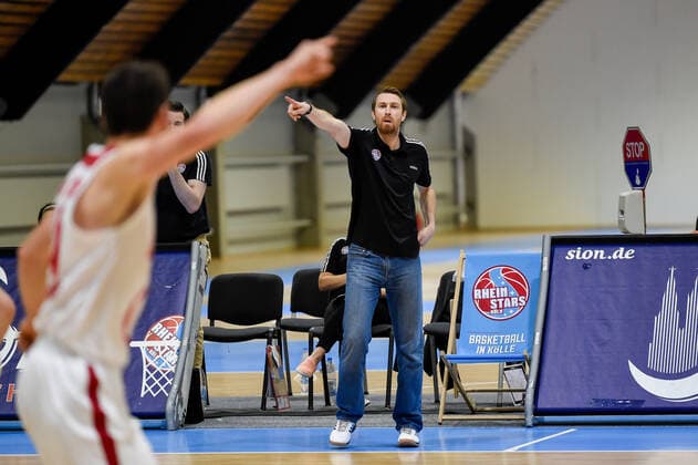 Barmer 2 Basketball Bundesliga ProB, Rheinstars Koeln vs Itzehoe Eagles, 27 02 2021 Johannes Strasser coach RheinStars Koeln , Barmer 2 Basketball Bundesliga ProB, Rheinstars Koeln vs Itzehoe Eagles on 27 02 2021 at the Basketball Campus Koeln in Koeln North Rhine-Westphalia Copyright: xBEAUTIFULxSPORTS Mueller-Laschetx