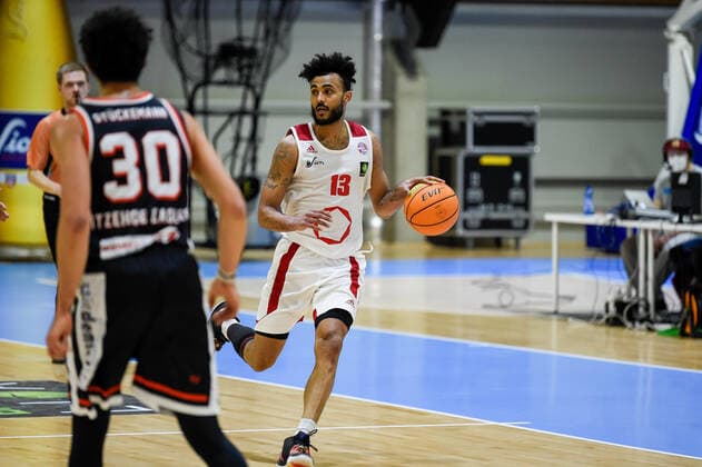 Barmer 2 Basketball Bundesliga ProB, Rheinstars Koeln vs Itzehoe Eagles, 27 02 2021 Marco Solese Porcher Jimenez RheinStars Koeln 13 , Barmer 2 Basketball Bundesliga ProB, Rheinstars Koeln vs Itzehoe Eagles on 27 02 2021 in the Basketball Campus Koeln in Koeln North Rhine Westphalia Copyright: xBEAUTIFULxSPORTS Mueller-Laschetx