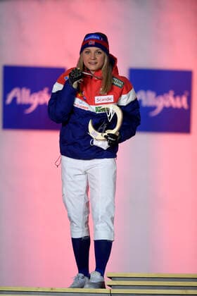 27 02 2021, Nordic SKI World Championships Oberstdorf 2021, Oberstdorf im Allgäu, Award Ceremony, Medal Ceremony, Cross Country Sprint Women, Award Ceremony, Silver Medal for Maiken Caspersen Falla Norway ,