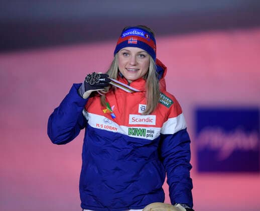 27 02 2021, Nordic SKI World Championships Oberstdorf 2021, Oberstdorf im Allgäu, Award Ceremony, Medal Ceremony, Cross Country Sprint Women, Award Ceremony, Silver Medal for Maiken Caspersen Falla Norway ,
