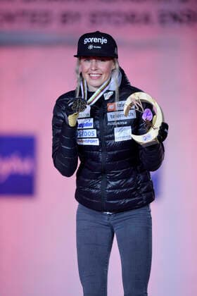 27 02 2021, Nordic SKI World Championships Oberstdorf 2021, Oberstdorf im Allgäu, Award Ceremony, Medal Ceremony, Cross Country Sprint Women, Award Ceremony, bronze medal to Anamarija Lampic Slovenia