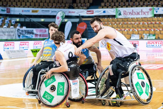 RBBL RSV Lahn Dill Baskets 96 Rahden, 27 02 21 Michael Auprince 15 RSV Lahn Dill , Mustafa Korkmaz 23 Baskets 96 Rahden , Kallum Stafford 8 Baskets 96 Rahden , Christopher Huber 9 RSV Lahn Dill Rittal Arena, Wetzlar, 27 02 21 Copyright: xBEAUTIFULxSPORTS Roeczeyx