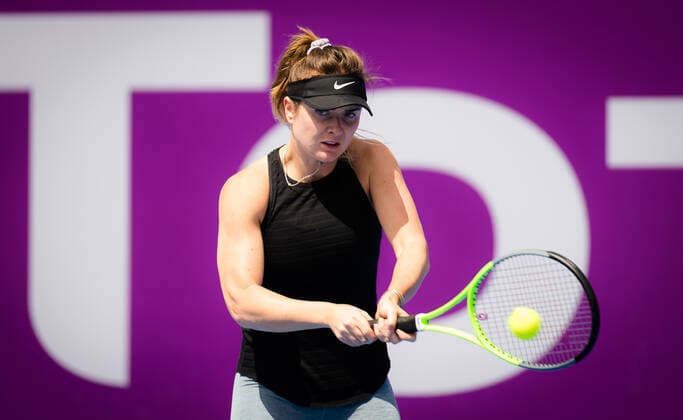 February 28, 2021, DOHA, QATAR: Elina Svitolina of the Ukraine during practice before the 2021 Qatar Total Open WTA, Tennis Damen 500 tournament. DOHA QATAR - ZUMAa181 20210228_zaa_a181_018 Copyright: xRobxPrangex