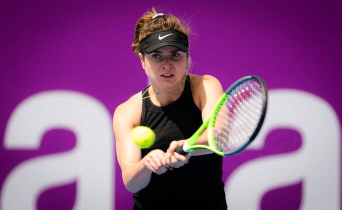 February 28, 2021, DOHA, QATAR: Elina Svitolina of the Ukraine during practice before the 2021 Qatar Total Open WTA, Tennis Damen 500 tournament. DOHA QATAR - ZUMAa181 20210228_zaa_a181_023 Copyright: xRobxPrangex