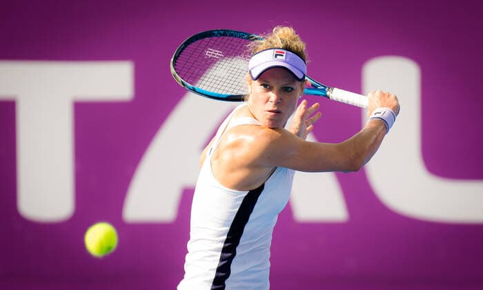 February 28, 2021, DOHA, QATAR: Laura Siegemund of Germany in action during the second qualifications round of the 2021 Qatar Total Open WTA, Tennis Damen 500 tournament against Elena-Gabriela Ruse of Romania DOHA QATAR - ZUMAa181 20210228_zaa_a181_031 Copyright: xRobxPrangex