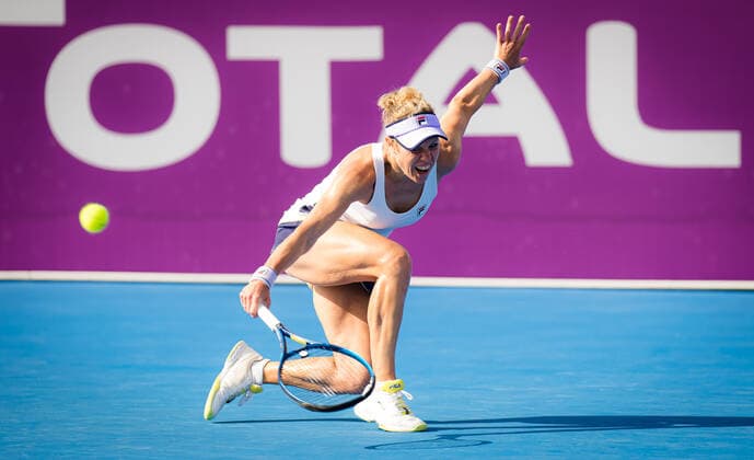 Sport Bilder des Tages February 28, 2021, DOHA, QATAR: Laura Siegemund of Germany in action during the second qualifications round of the 2021 Qatar Total Open WTA, Tennis Damen 500 tournament against Elena-Gabriela Ruse of Romania DOHA QATAR - ZUMAa181 20210228_zaa_a181_032 Copyright: xRobxPrangex